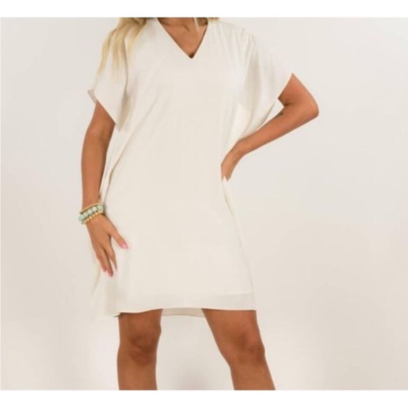 Anna Cate Elegant Orange V-Neck Dress - Picture 6 of 7